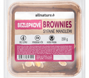 ALLNATURE Bezlepkové brownies sypané mandľami čerstvé 150 g