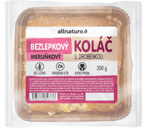 ALLNATURE Bezlepkový marhuľový koláč s posýpkou čerstvý 200 g