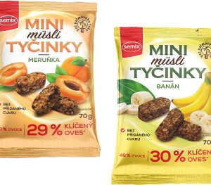 semix Mini müsli bezlepkové tyčinky 70g - Oriešky