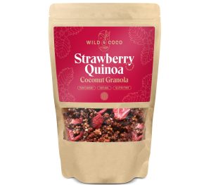 Kokosová granola Jahody & quinoa, 220 g - WILD&COCO