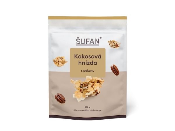 Kokosové hniezda s pekanmi, 170 g - Šufan