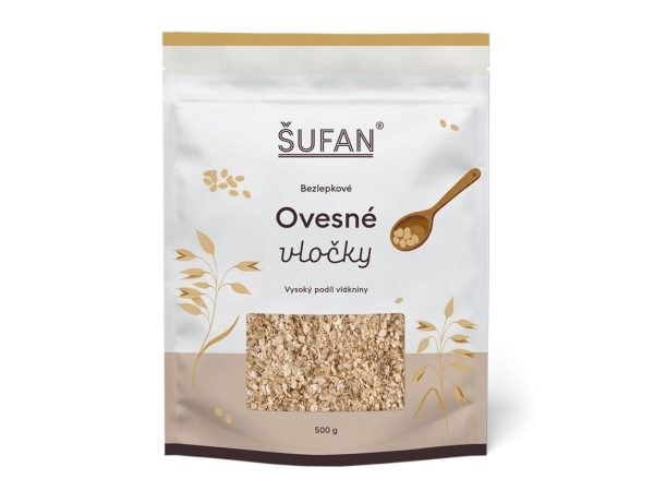 Bezlepkové ovsené vločky, 500 g - Šufan