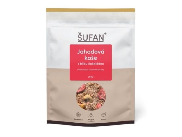 Jahodová kaša s bielou čokoládou, 250 g - Šufan