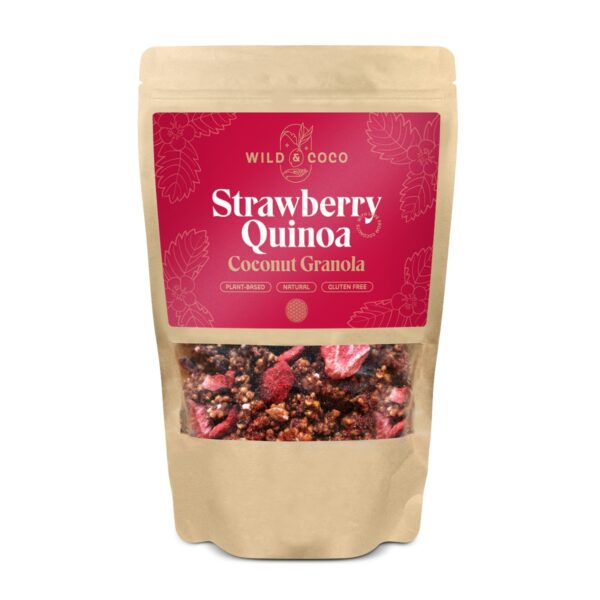 Kokosová granola Jahody & quinoa, 220 g - WILD&COCO