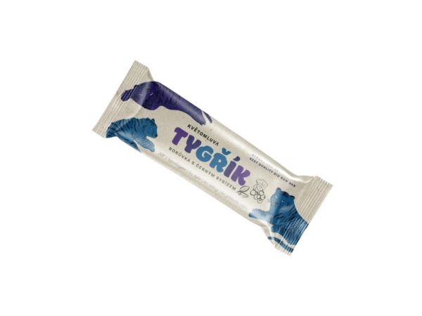 Bio raw ovocná tyčinka Tigrík - čučoriedka s čiernymi ríbezľami, 40 g - Květomluva