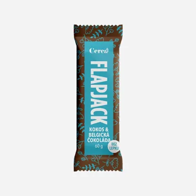 Flapjack bezlepkový s belgickou čokoládou a kokosom 60g 60 g