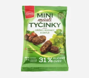 Mini müsli tyčinky s orieškami bez lepku 70 g