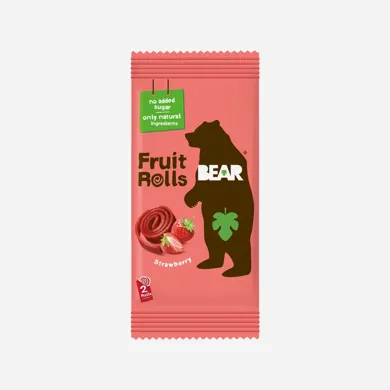 Ovocné rolky BEAR jahodové rolované plátky 20 g