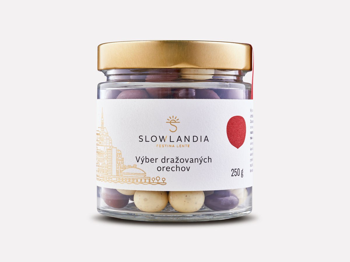 Výber dražovaných orechov v čokoláde 250g