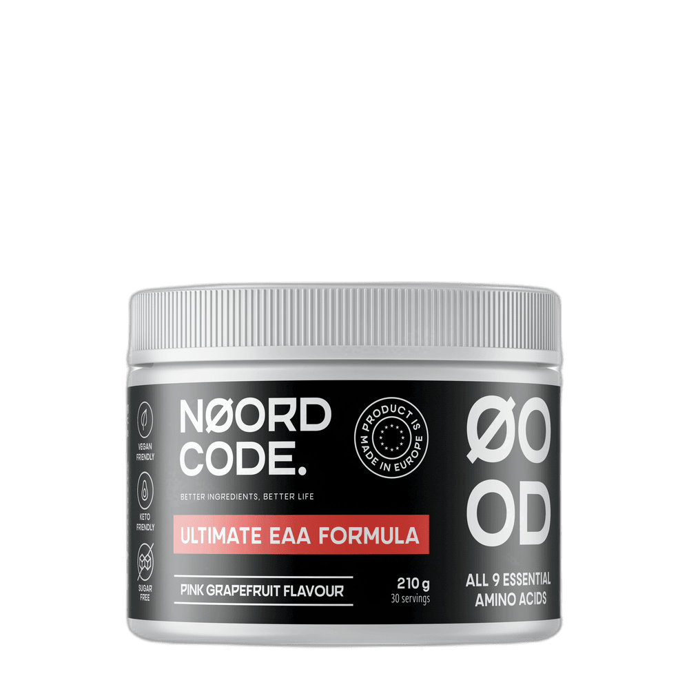 NoordCode Ultimate EAA Formula Pink Grapefruit 210 g Všetkých 9 esenciálnych aminokyselín, 5 g na dávku - ochutený prášok s ružovým grapefruitom
