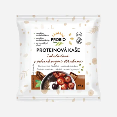 Kaša proteínová čokoládová s pohánkovými otrubami BIO 65 g