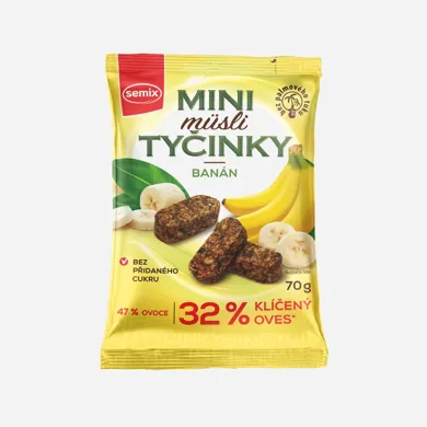 Mini müsli tyčinky s banánmi bez lepku 70 g