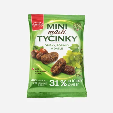 Mini müsli tyčinky s orieškami bez lepku 70 g