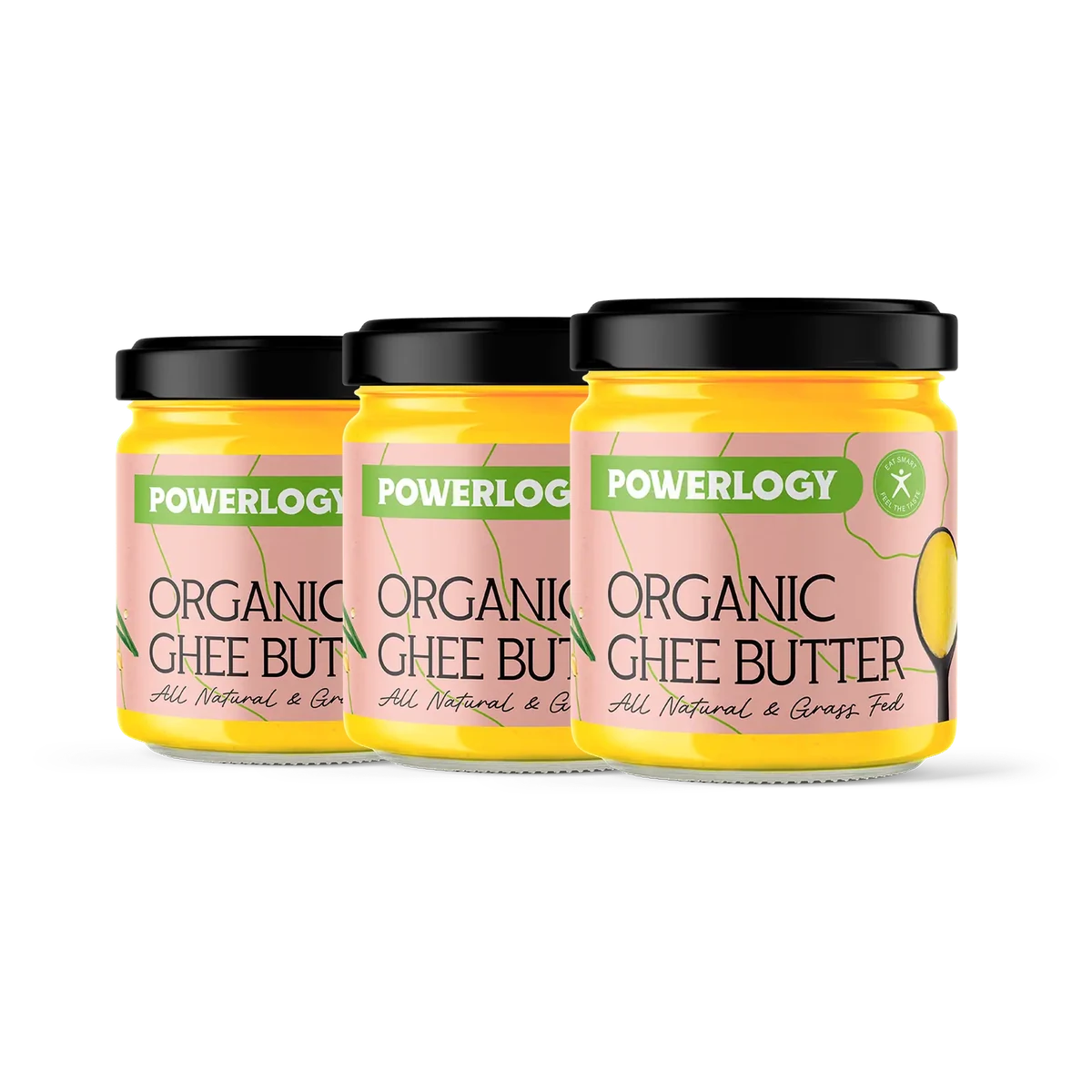Powerlogy Organic Ghee Butter 3 x 320 ml BIO prepustené Powerlogy ghee maslo