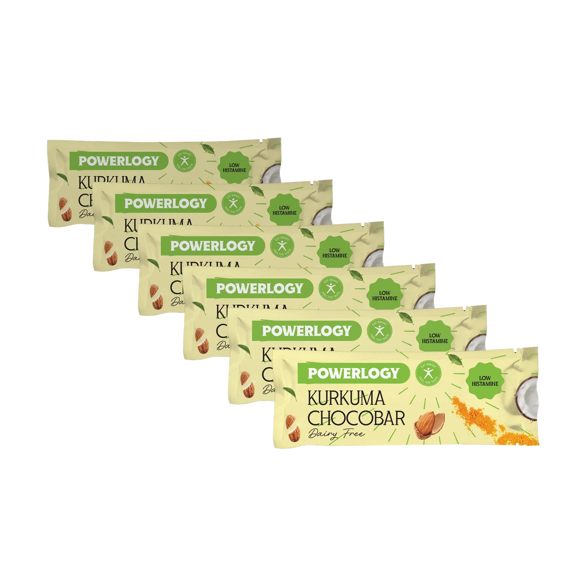 Powerlogy Kurkuma Chocobar 6 x 50 g Biela čokoláda s mandľami a kurkumou
