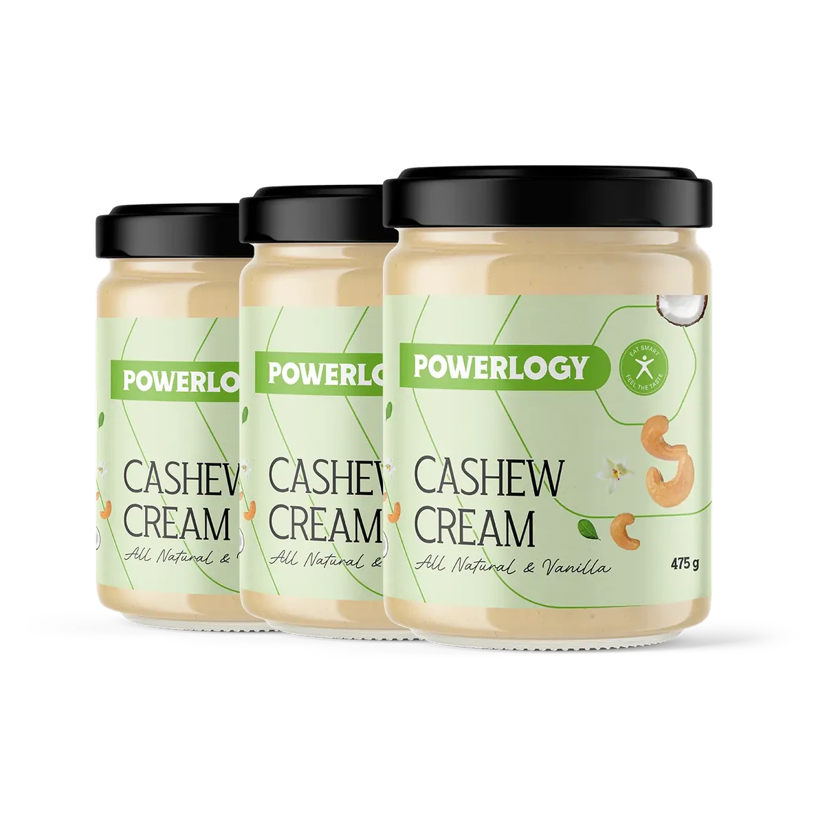 Powerlogy Cashew Cream 3 x 475 g Veľké balenie kešu krému s kokosom a štipkou vanilky