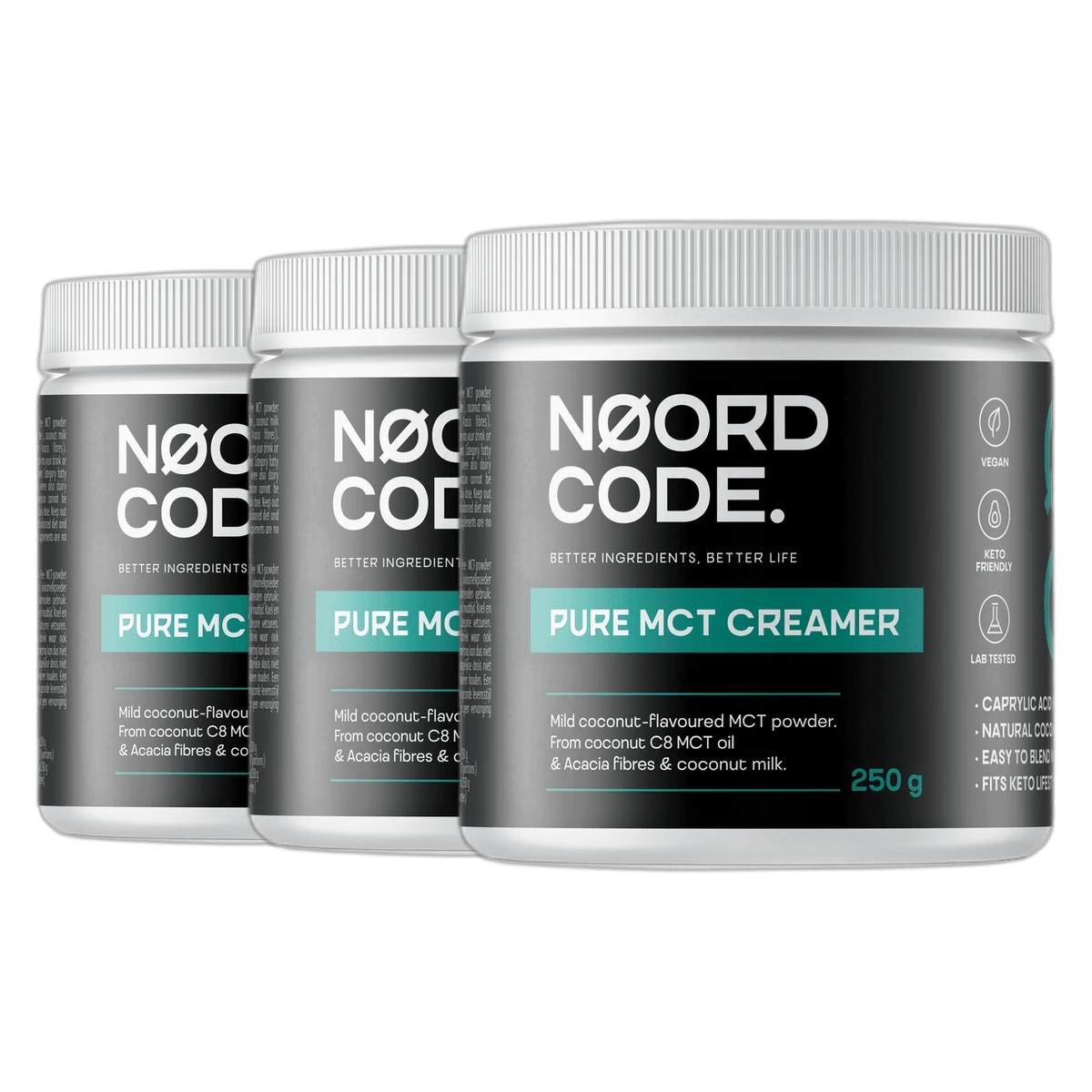 NoordCode Pure MCT Creamer 3 x 250 g Krémový MCT prášok z kokosu