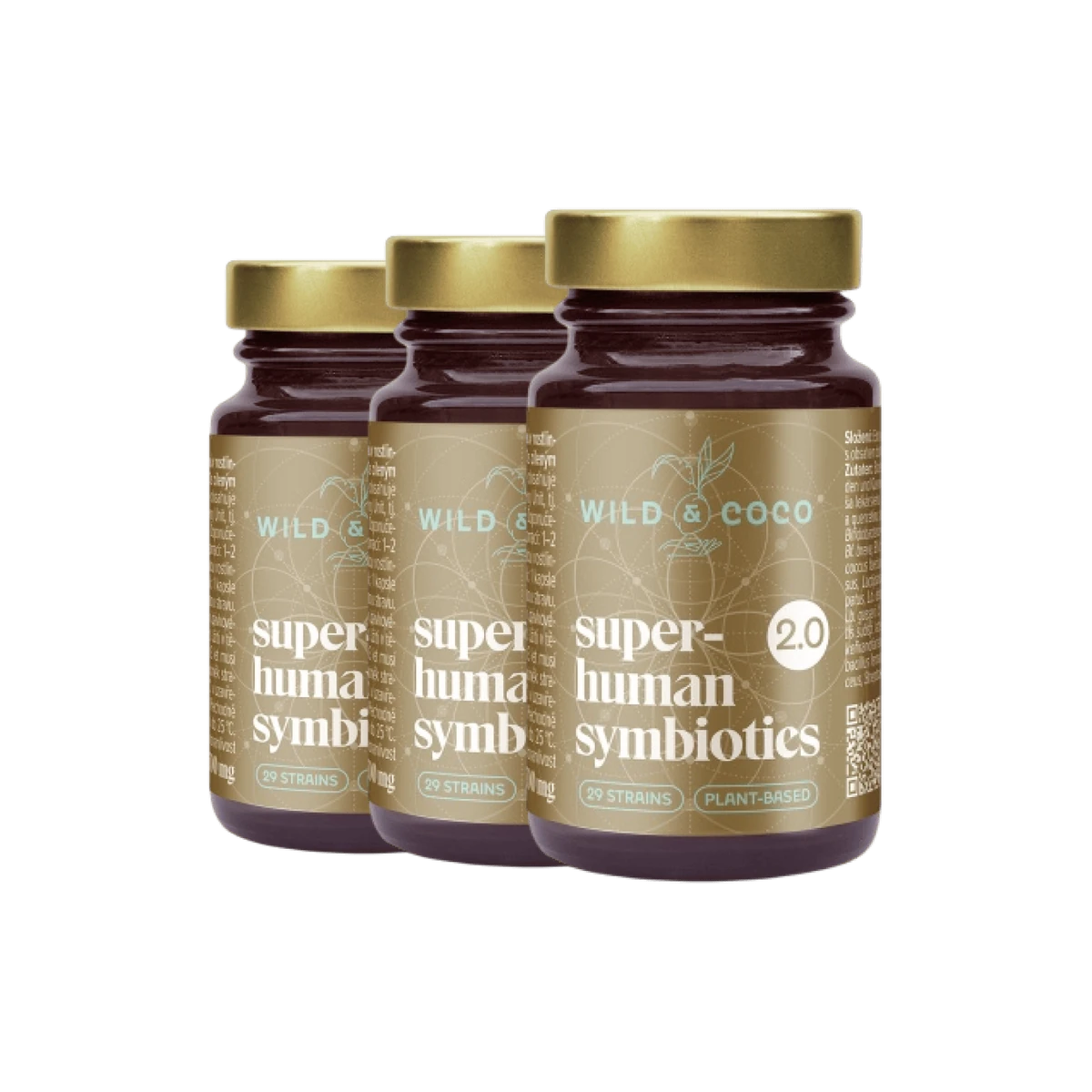 Wild and Coco Superhuman Symbiotics 2.0 3 x 30 kapsúl 30 miliárd probiotických baktérií v jednej kapsuli