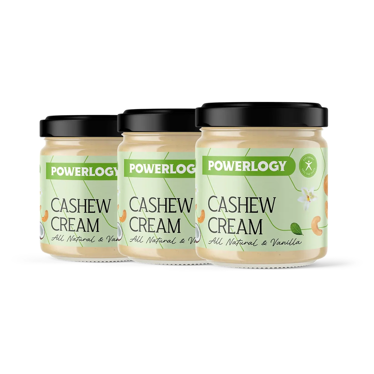 Powerlogy Cashew Cream 3 x 330 g Najpredávanejšie balenie kešu krému s kokosom a štipkou vanilky