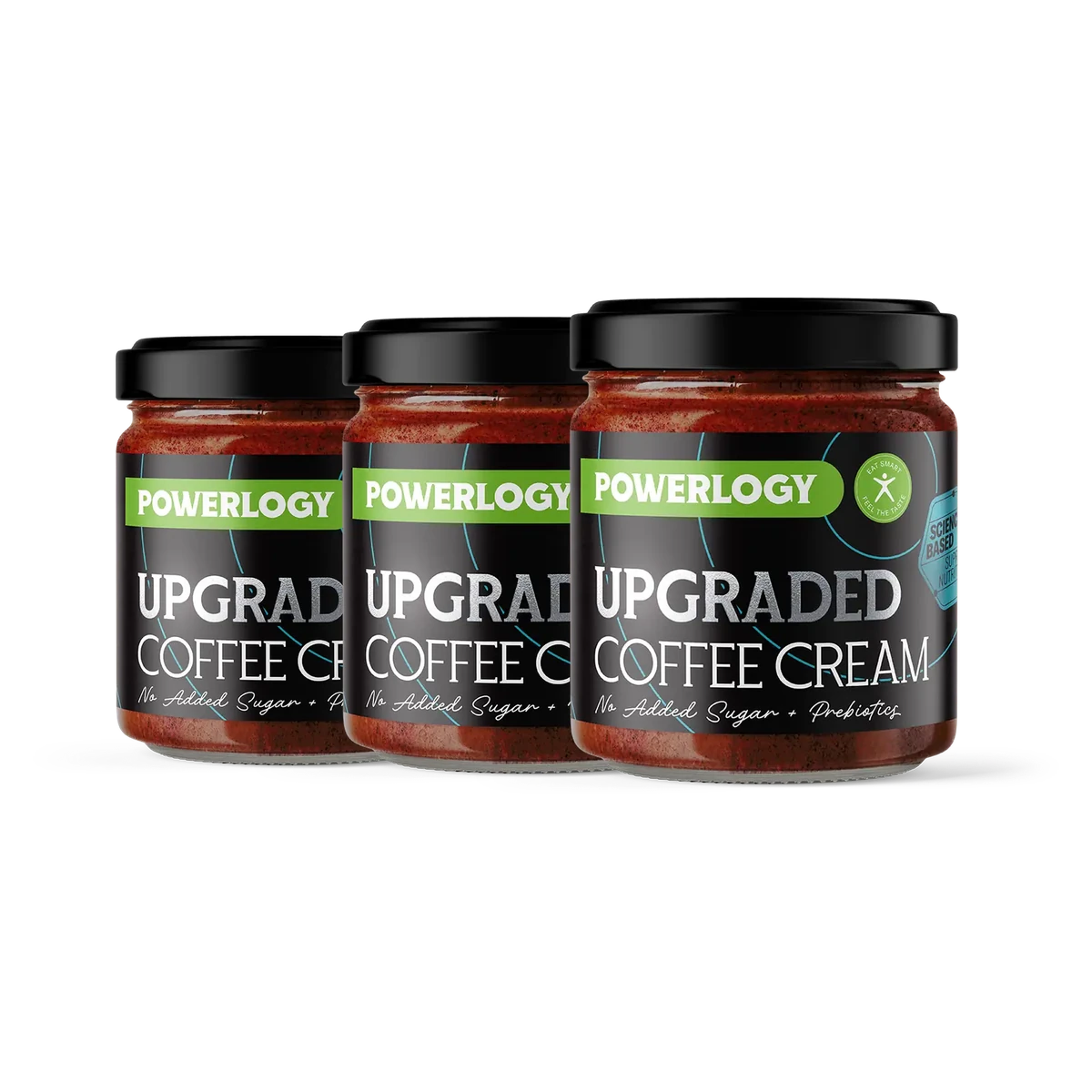Powerlogy Upgraded Coffee Cream 3 x 330 g Kávový krém s prebiotickou vlákninou a MCT tukmi
