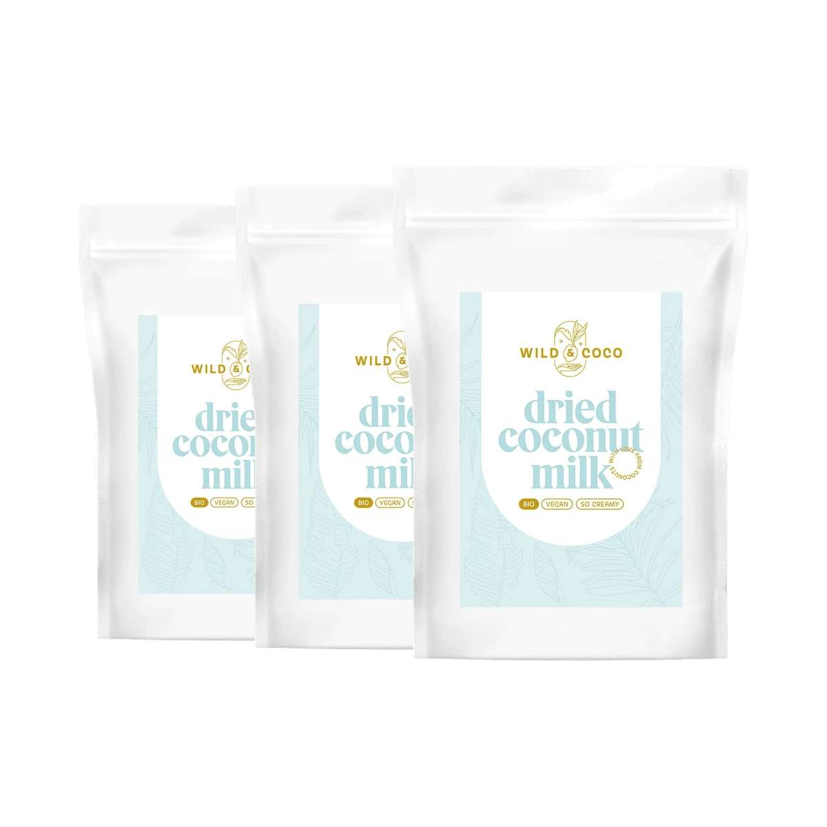 Wild & Coco BIO Dried coconut milk 3 x 300 g BIO sušené kokosové mlieko