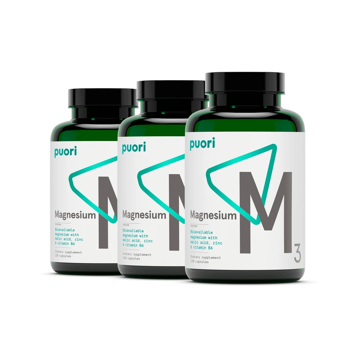 Puori Magnesium complex 3 x 120 kapsúl Komplex magnézia, zinku a vitamínu B6