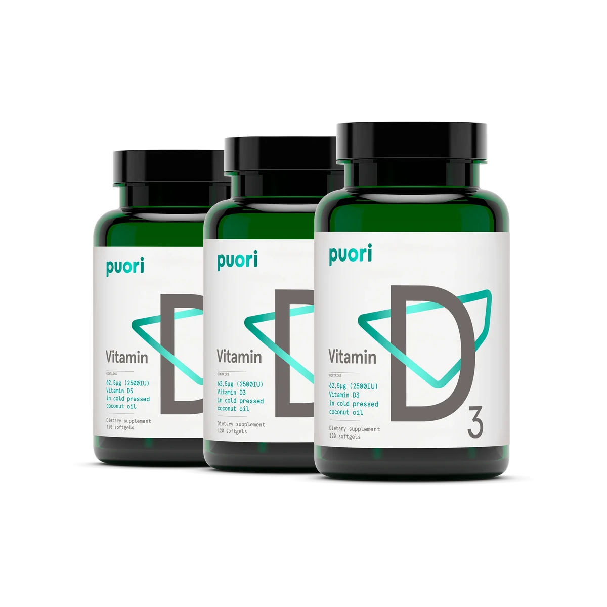 Puori Vitamin D3 3 x 120 kapsúl Vitamín D3 2500IU