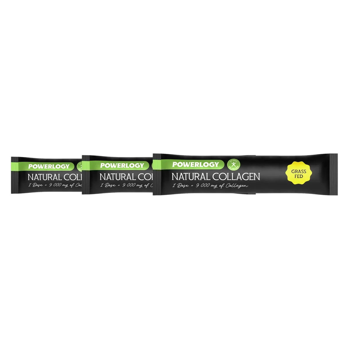 Powerlogy Natural Collagen 3 x 10 g Cestovné balenie, hydrolyzovaného grass fed kolagénu z európskeho zdroja