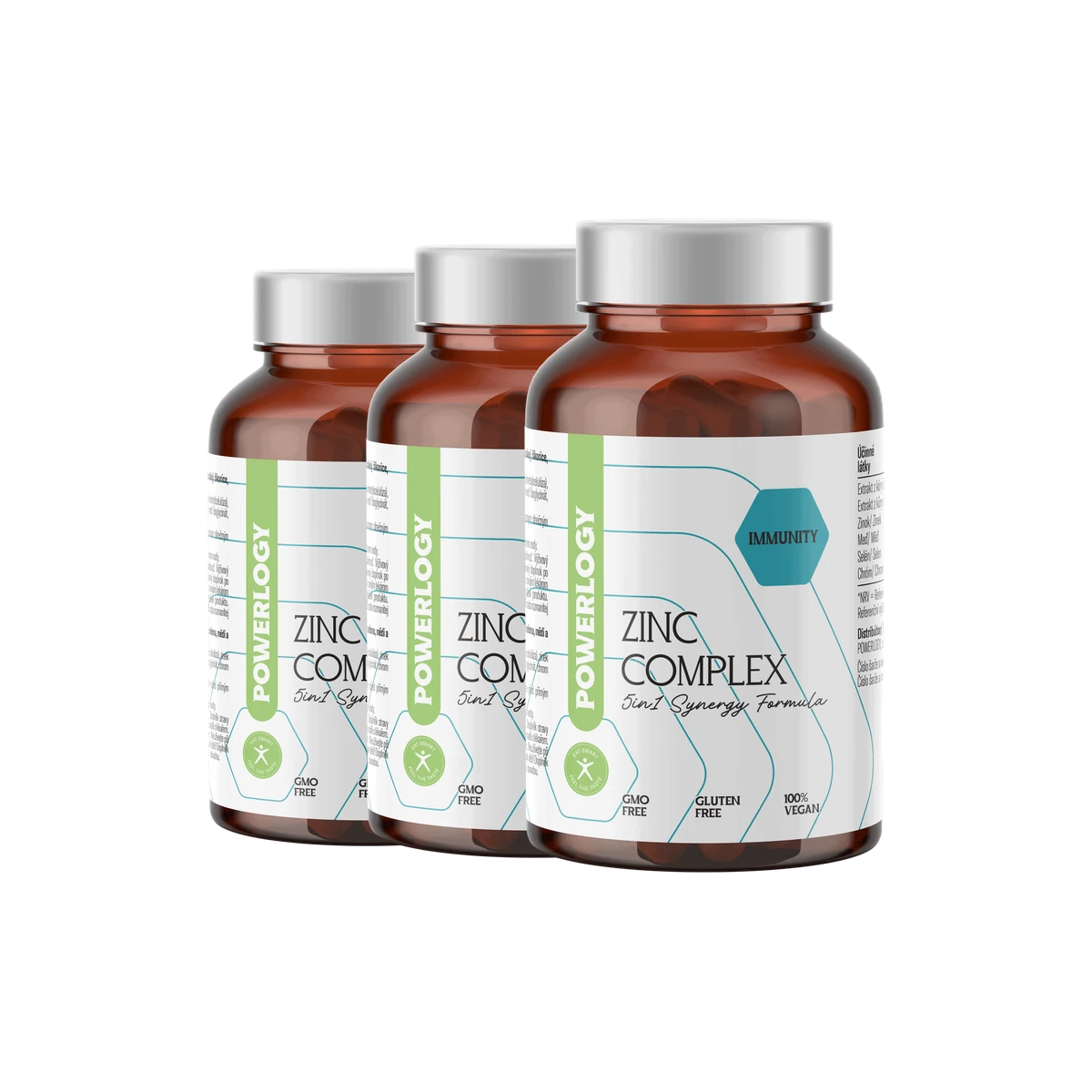 Powerlogy Zinc Complex 3 x 60 kapsúl Komplex minerálov pre imunitu, metabolizmus cukrov a ochranu buniek