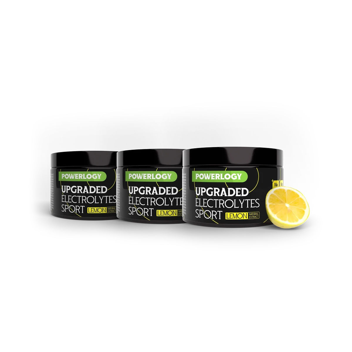 Powerlogy Upgraded Sport Electrolytes Lemon 3 x 200 g Športové elektrolyty s vysokou vstrebateľnosťou, päť minerálov na rýchlu hydratáciu a ochranu