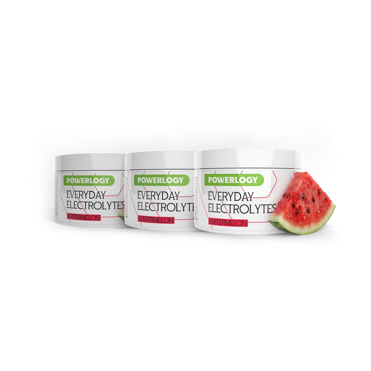 Powerlogy Everyday Electrolytes Watermelon 3 x 200 g Elektrolyty s himalájskou soľou a melónovou príchuťou pre lepšiu hydratáciu a výkon
