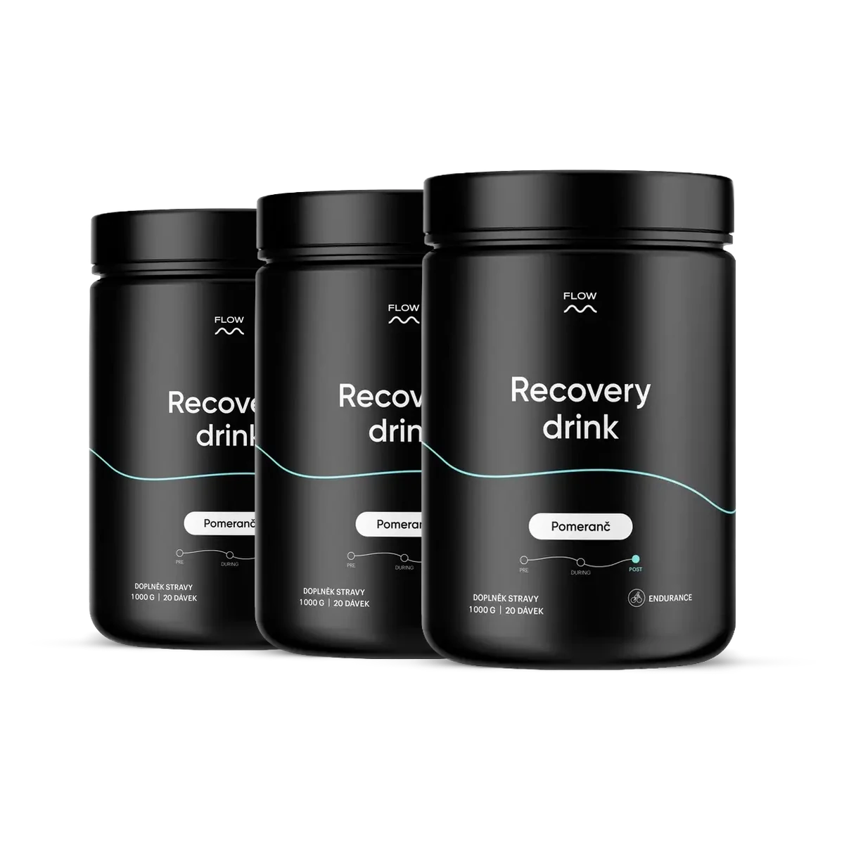 Flow Recovery drink 2.0 - Pomeranč 3 x 1000 g Komplexný regeneračný nápoj so 6 g EAA, sacharidmi a vitamínmi pre urýchlenie regenerácie