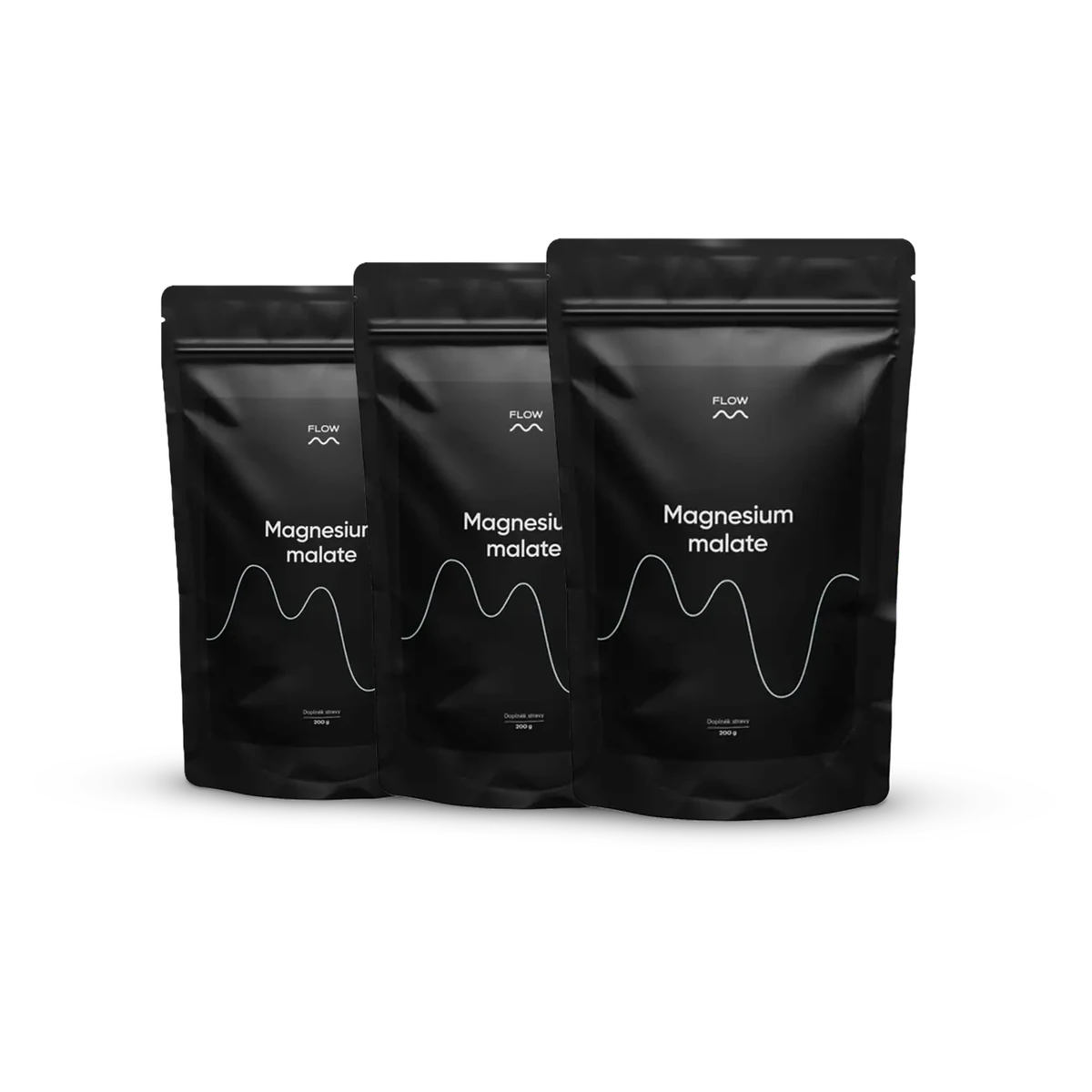 Flow Magnesium malate 3 x 200 g Malát horečnatý v prášku pre svaly – 375 mg horčíka v 1 dennej dávke