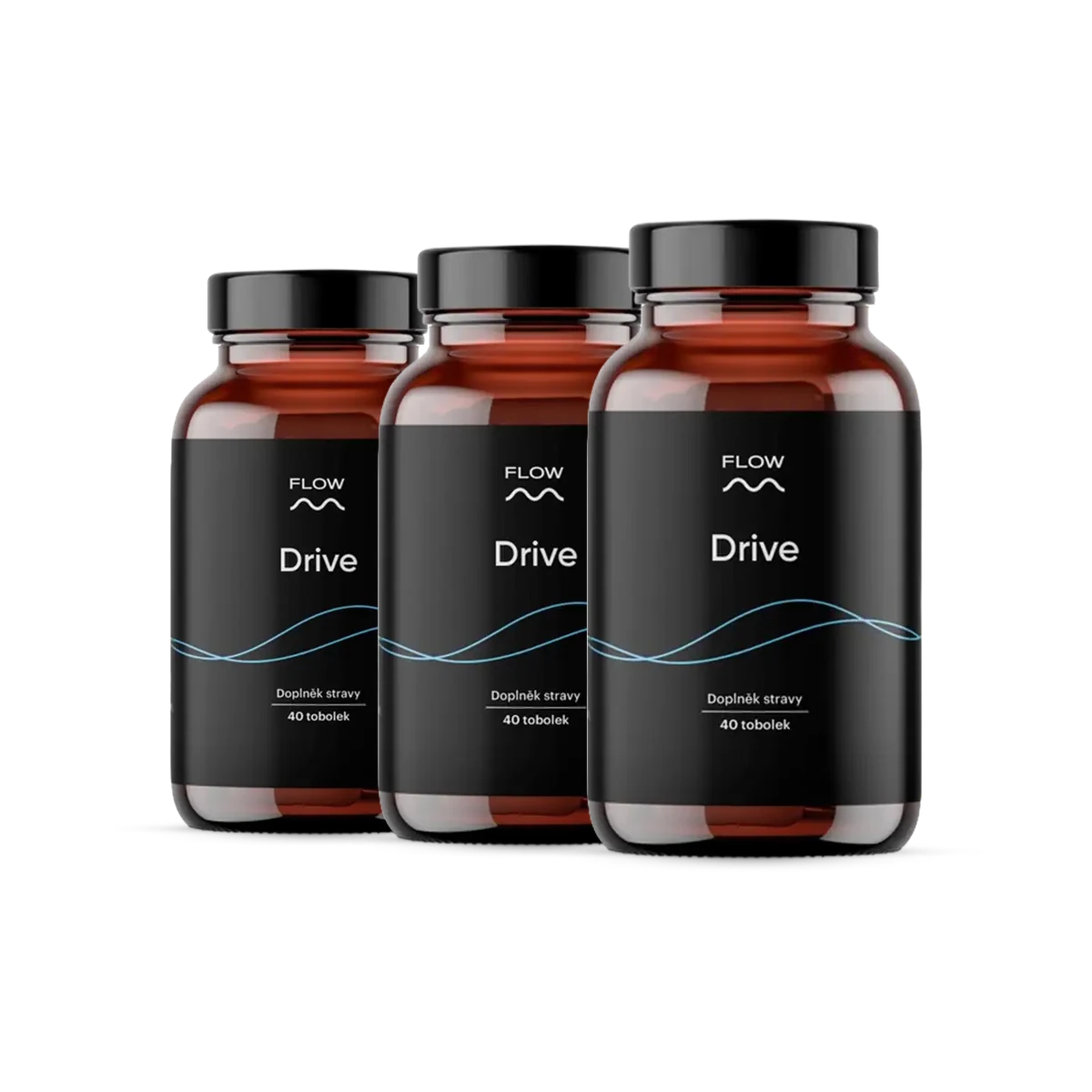 Flow Drive 3 x 40 kapsúl 11 aktívnych látok pre bdelosť, pozornosť a energiu bez cukru a bez pádu