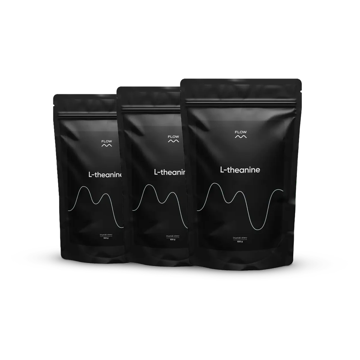 Flow L-theanine 3 x 100 g Prírodná aminokyselina pre pokoj, sústredenie a lepší spánok bez ospalosti