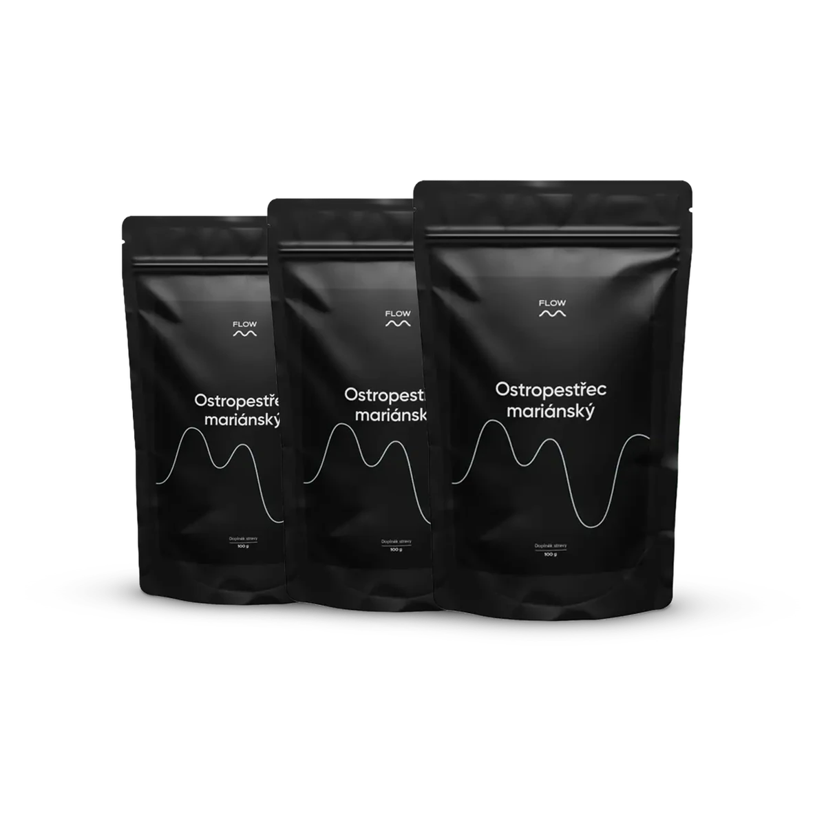 Flow Ostropestřec mariánský Milk thistle 3 x 100 g Štandardizovaný extrakt ostropestrca s 80 % silymarínu pre zdravú pečeň a detox