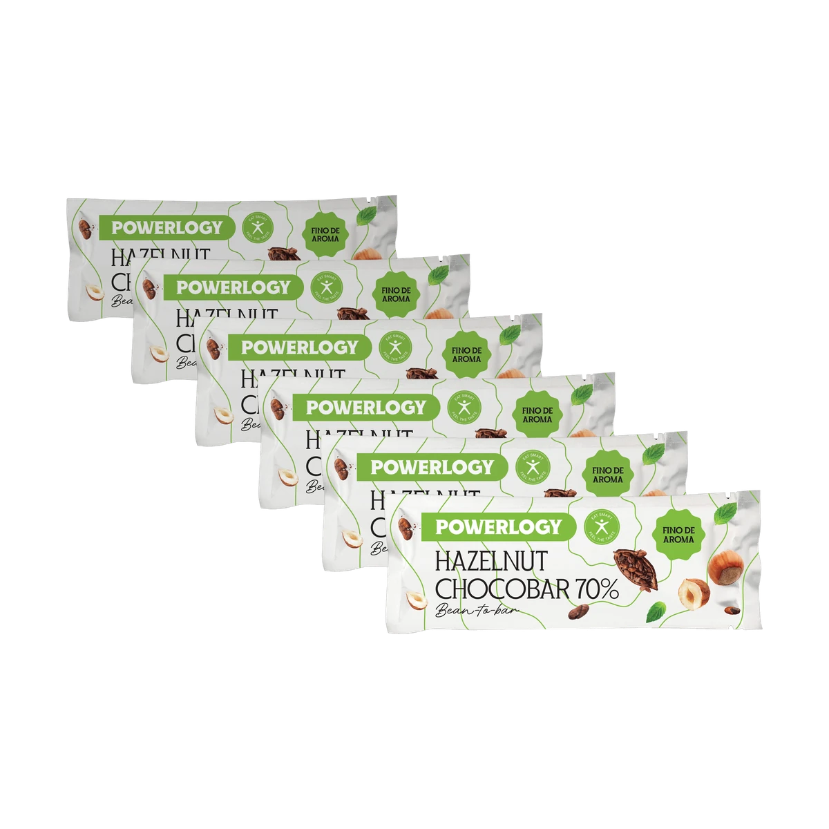 Powerlogy Chocobar 70 % 6 x 50 g 70 % čokoládová tyčinka s lieskovými orechmi