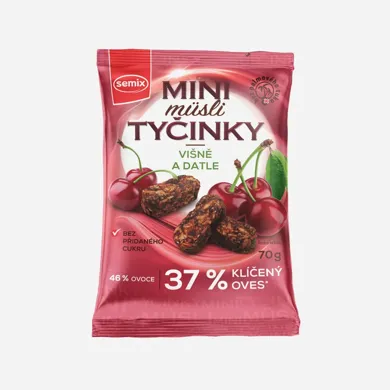 Mini müsli tyčinky s višňami bez lepku 70 g