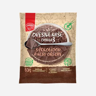 Ovsená kaša s čokoládou a kešu orechmi bez lepku 65 g
