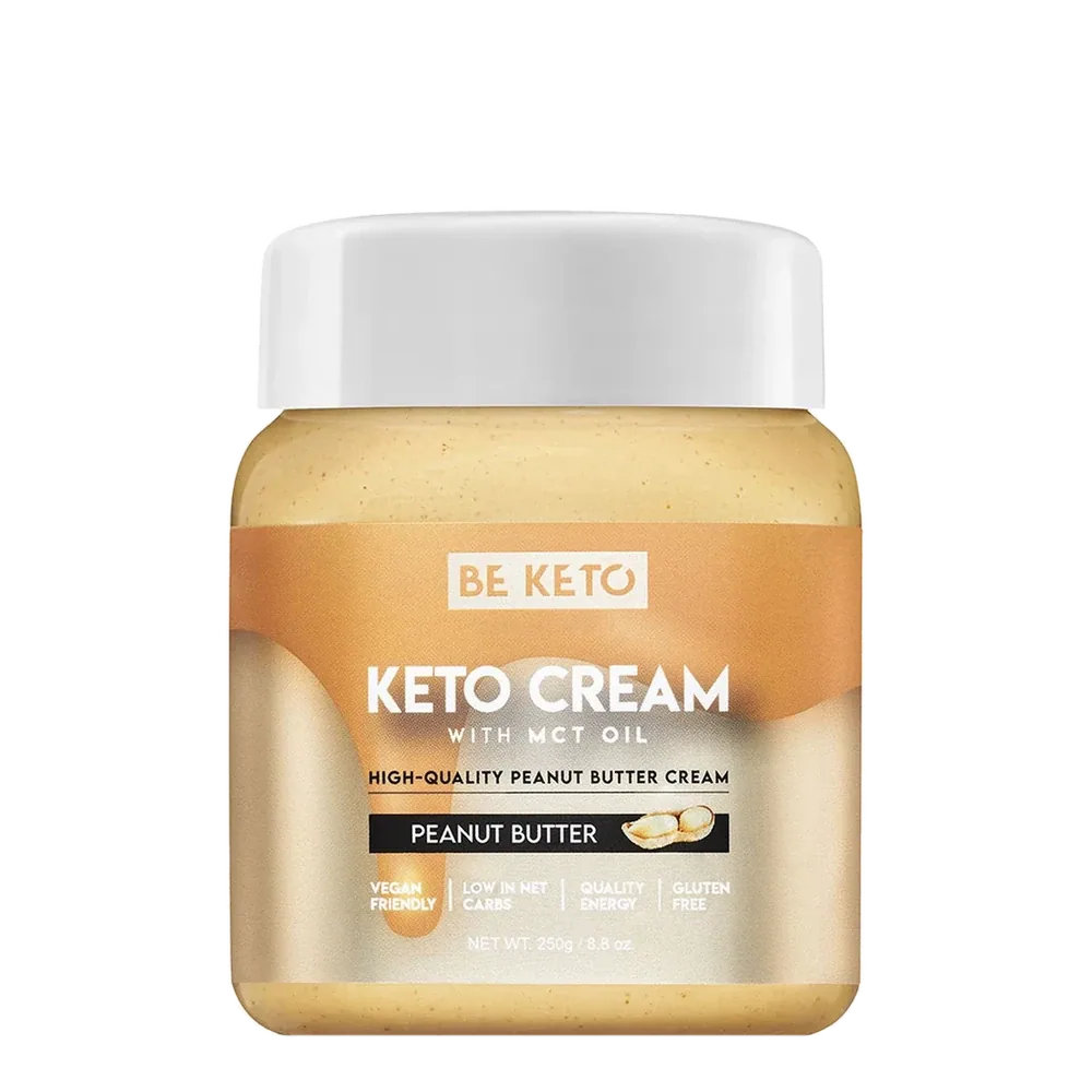 BeKeto Keto Cream Peanut Butter 250 g Arašidový krém s inulínom a MCT olejom - vysoký obsah vlákniny, bez pridaného cukru, vegánsky