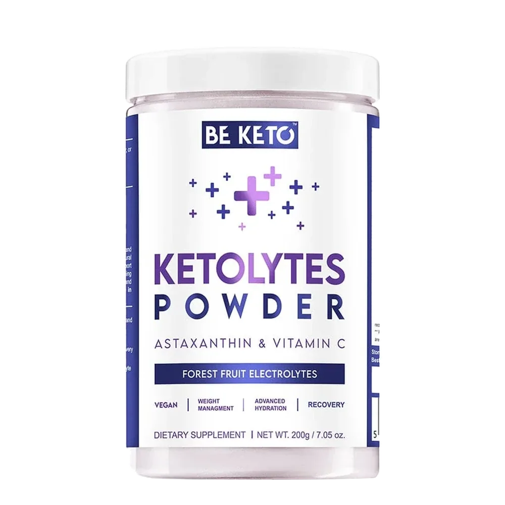 BeKeto Keto Electrolytes Forest Fruit 200 g Elektrolyty s horčíkom, fosforom, vápnikom, draslíkom, zinkom a vitamínom C - lesné ovocie, sladené…