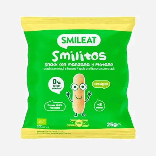 Kukuričné chrumky jablko & banán s extra panenským olivovým olejom BIO 25 g