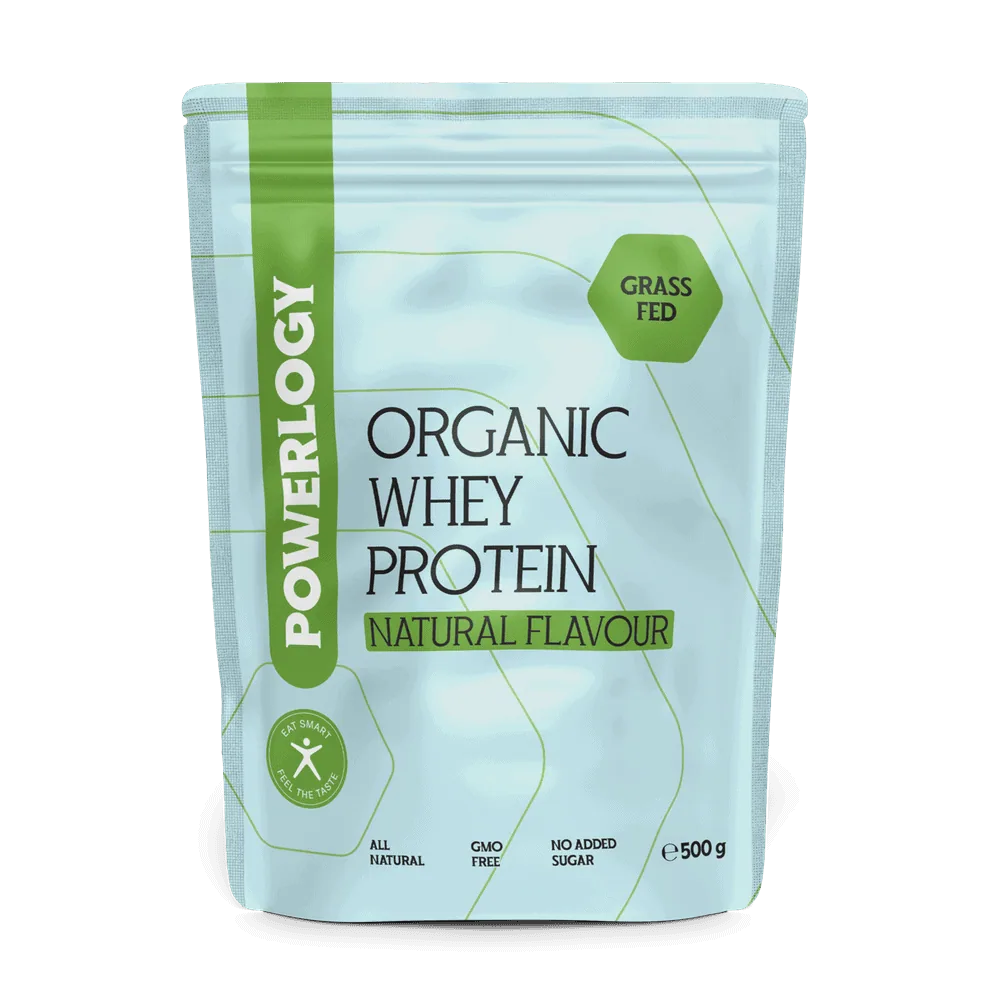 Powerlogy Organic Whey Protein 500 g 100 % čistý BIO srvátkový proteín v grass fed kvalite
