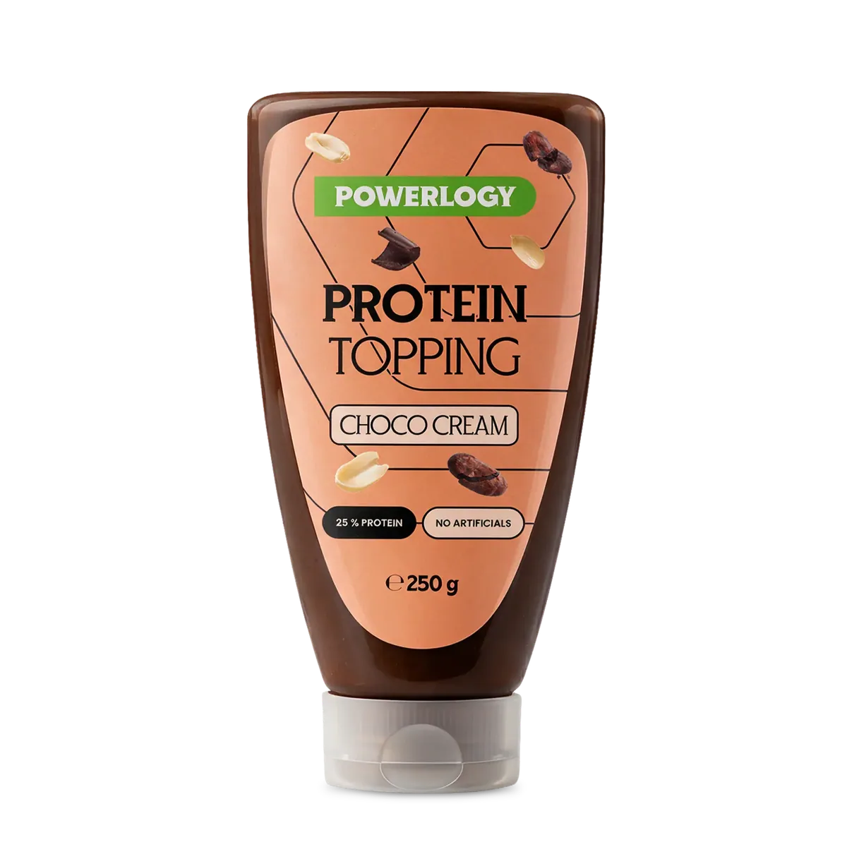 Powerlogy Protein Topping Choco Cream 250 g Jemný proteínový topping s kolagénom, arašidmi a kakaom