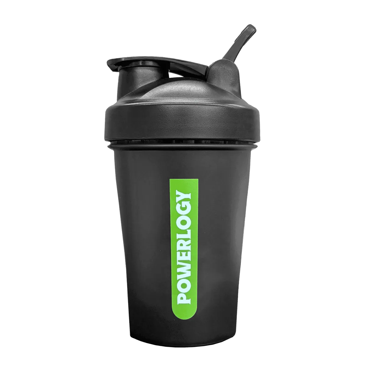 Powerlogy Shaker 400 ml Štýlový shaker s kovovou špirálou a praktickým pútkom – ideálny na proteín, kolagén či greens